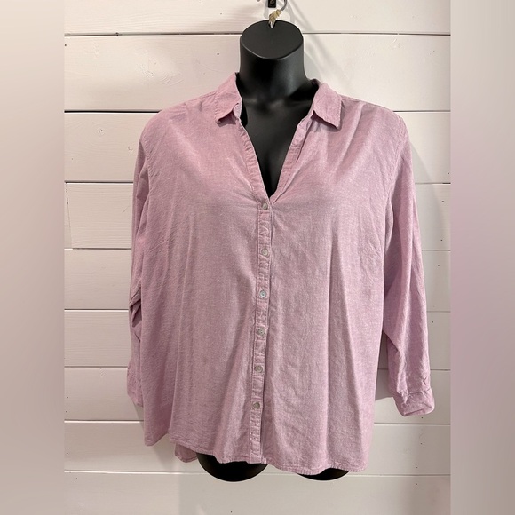 💜 SIGRID OLSEN – Rose mauve blouse – Size 3X - Picture 9 of 12